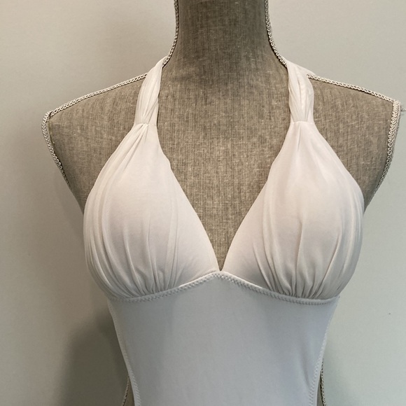 White Side Cut Outs One Piece Swim Suit - Picture 4 of 16